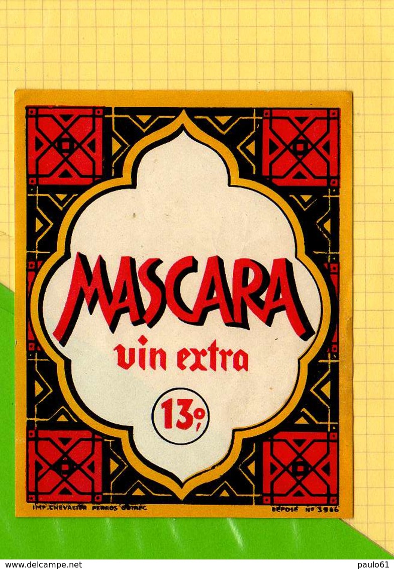 Etiquette De Vin : Vin Extra MASCARA - Sudáfrica