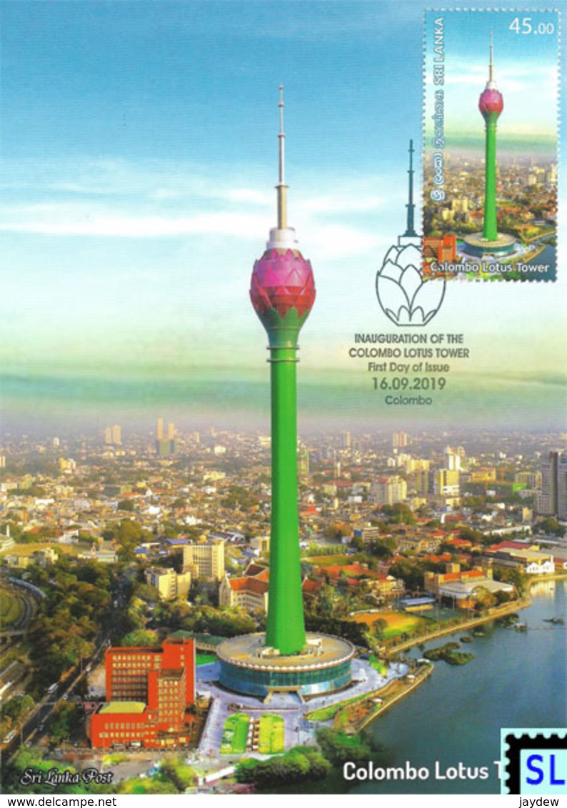 Sri Lanka Stamps 2019, Colombo Lotus Tower, Maxicard - Sri Lanka (Ceylon) (1948-...)