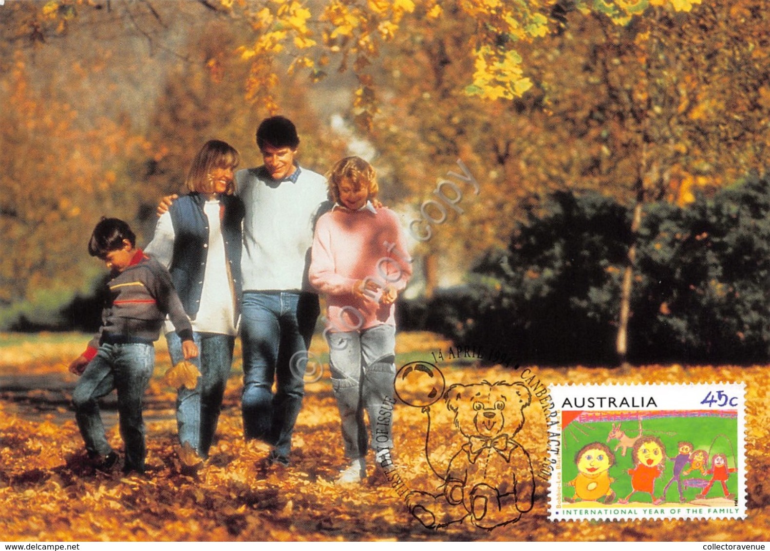 Cartolina Filatelica Australia Year Of The Family Family Outing 1994 - Non Classificati