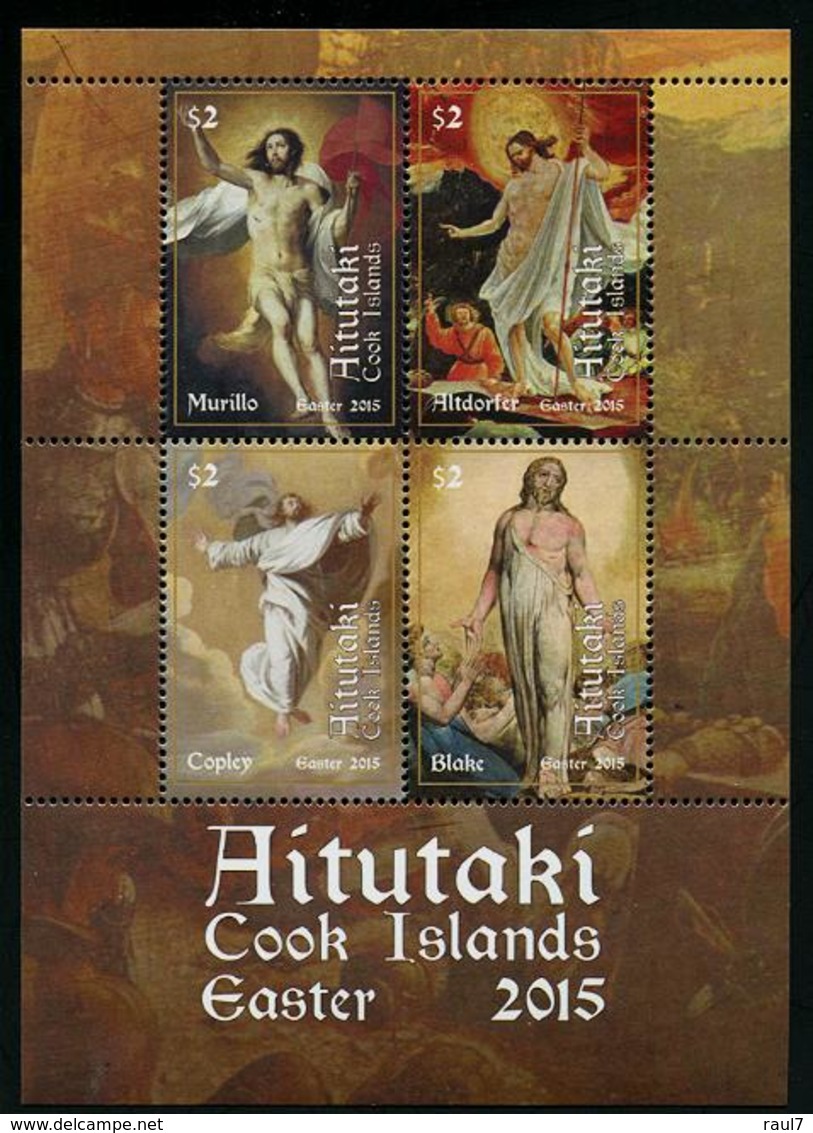 AITUTAKI 2015 - Paques 2015, Peintures De Murillo, Altdorfer, Copley Et Blake - BF Neufs // Mnh - Aitutaki