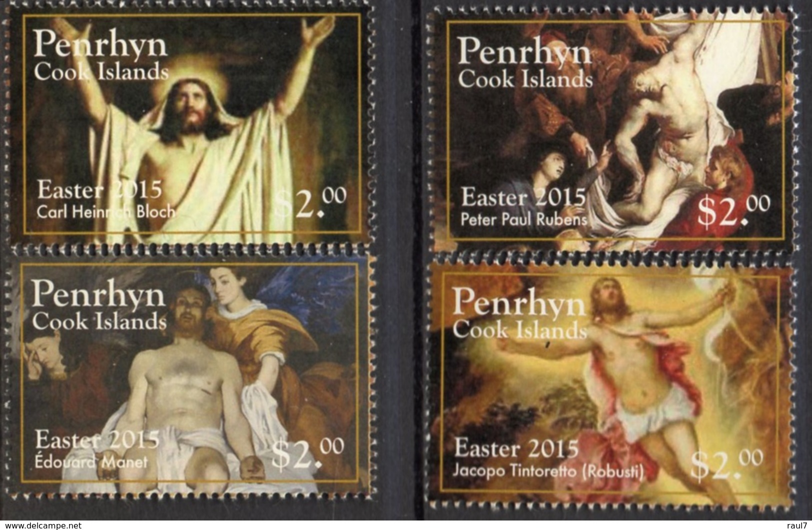 PENRHYN 2015 - Pâques 2015, Peintures De Manet, Rubens Et Autres - 4 Val Neufs // Mnh - Penrhyn