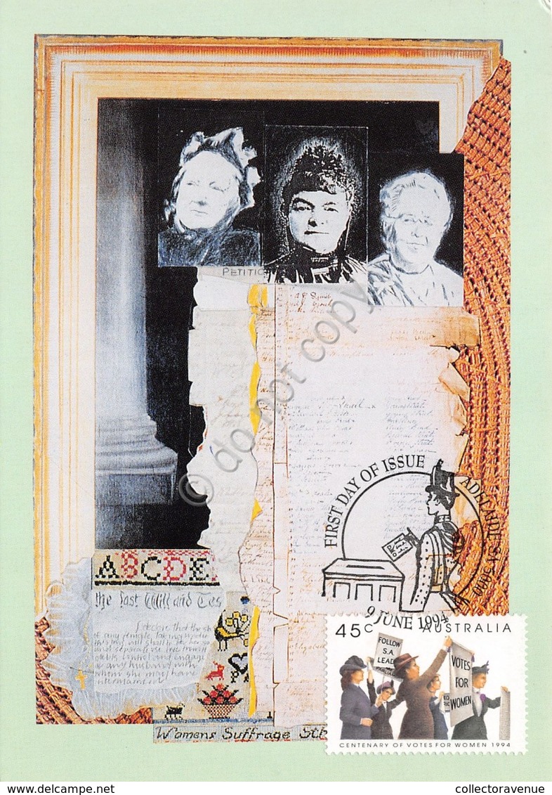 Cartolina Filatelica Australia Centenary Votes For Women 1994 - Non Classificati