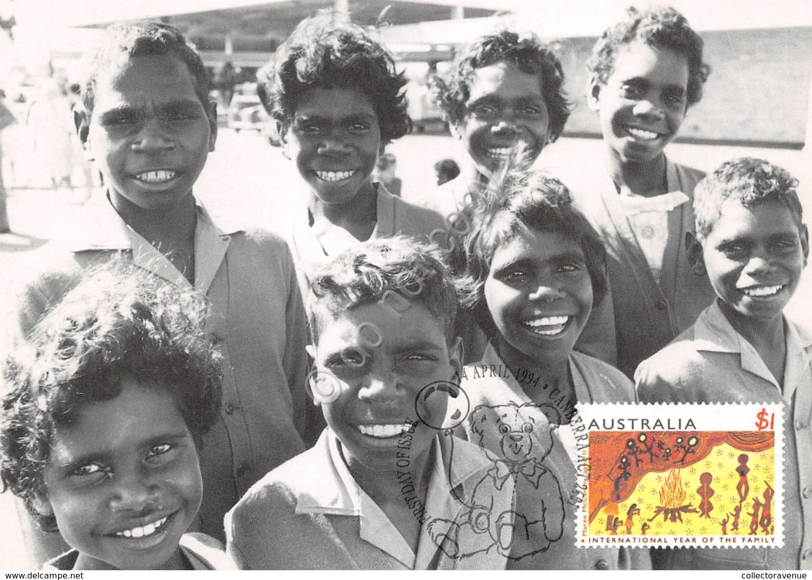 Cartolina Filatelica Australia Year Of The Family Aboriginal Children 1994 - Non Classificati