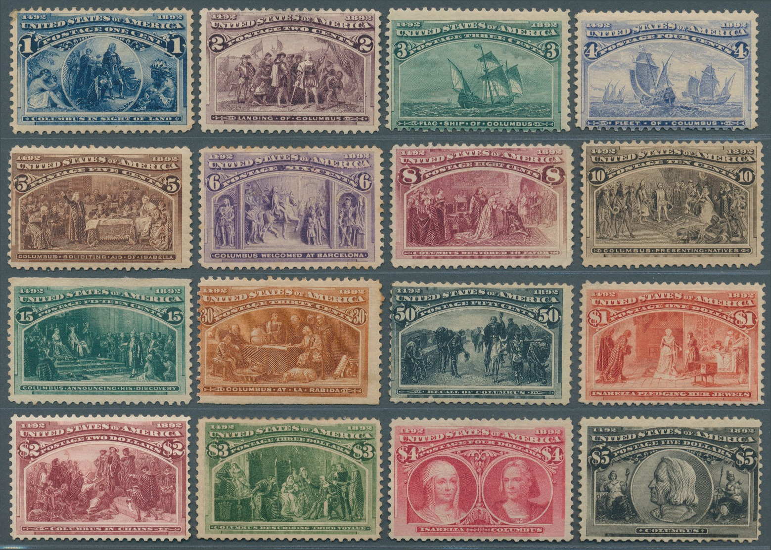 USA Columb Set 1893 MH - Neufs