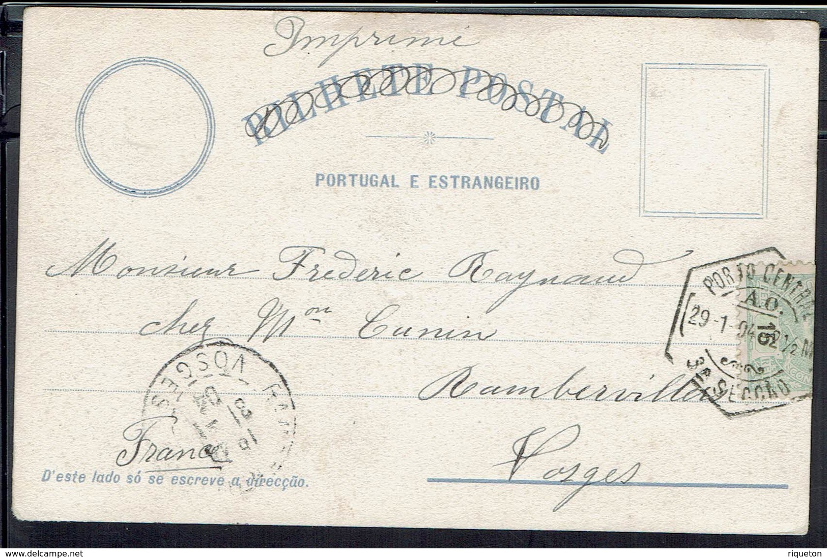 Portugal - 1904 - Imprimés CPA "Commercio Do Porto" Correspondance De Guimarès Pour Rambervillers (Fr) B/TB - - Briefe U. Dokumente