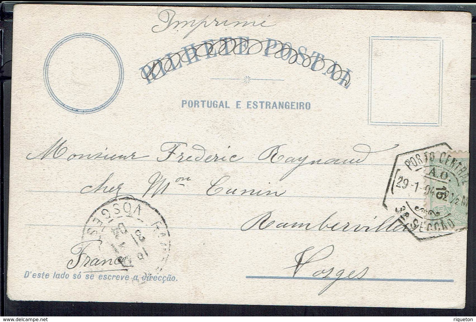 Portugal - 1904 - Imprimés CPA "Commercio Do Porto" Correspondance De Guimarès Pour Rambervillers (Fr) B/TB - - Covers & Documents