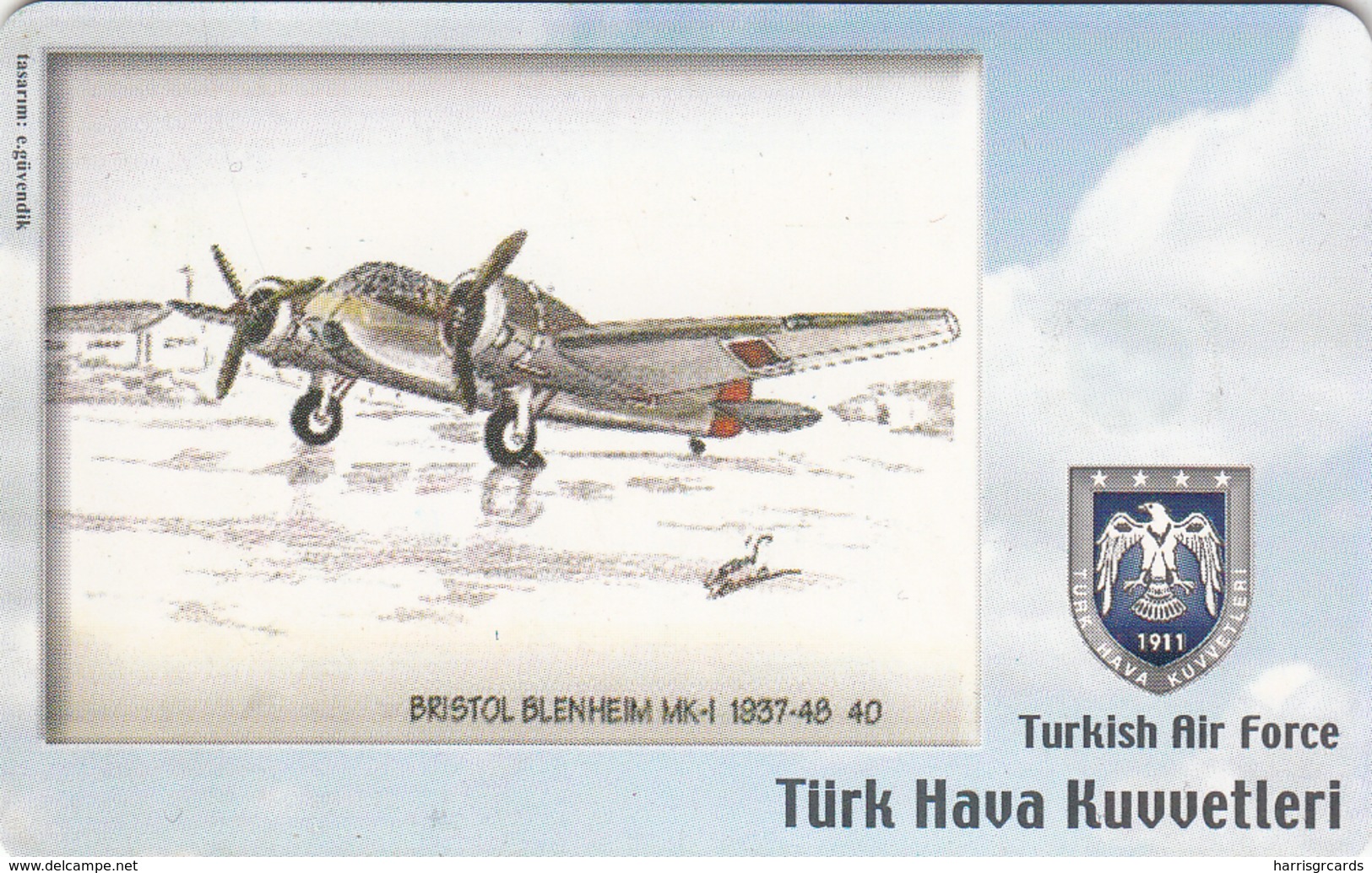 TURKEY - Bristol Blenheim MK-I 1937-48 (Aircraft) , Tirage 200,000 , 100 Unit ,used - Turquie