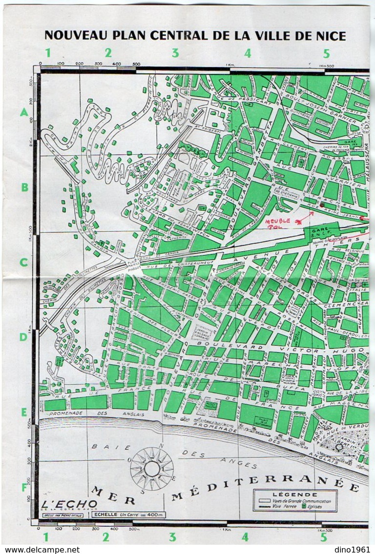 VP16.253 - Nouveau Plan Central De La Ville De NICE ......par Meubles POL - Otros Planes