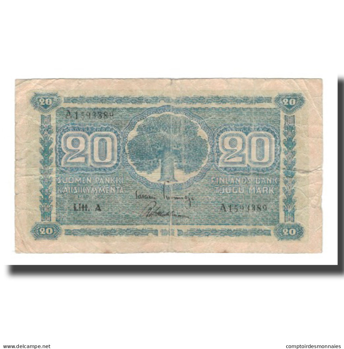 Billet, Finlande, 20 Markkaa, 1945, KM:78a, B - Finland