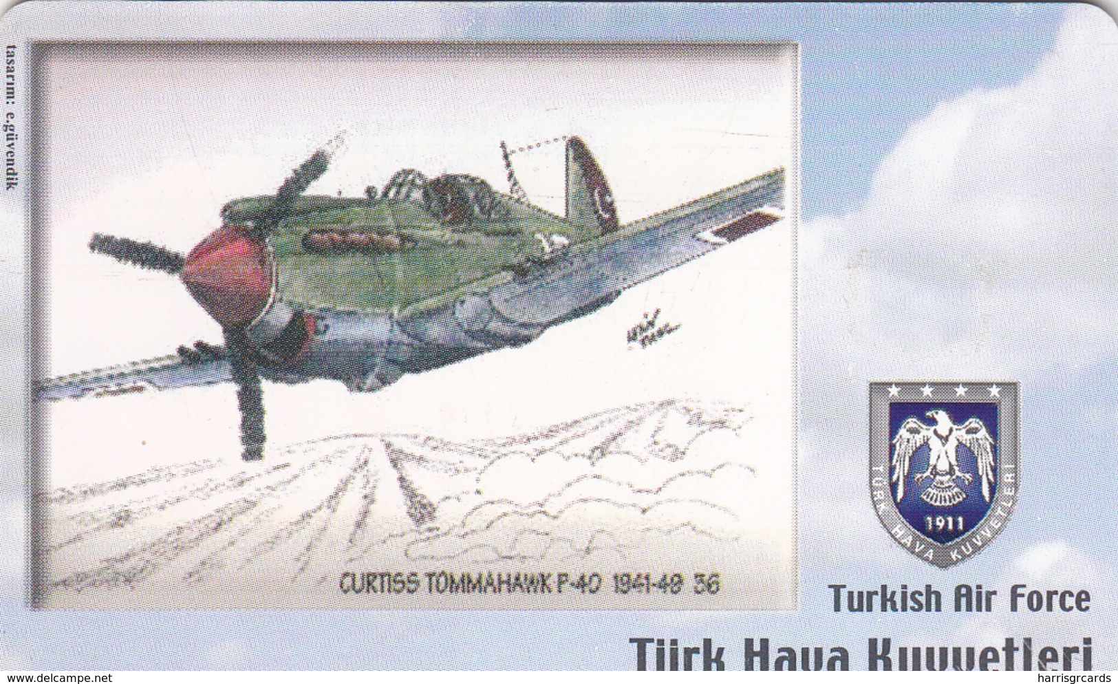 TURKEY - Curtiss Tommahawk P-40 1941-49 (Aircraft) , Tirage 200,000 , 50 Unit ,used - Turquie