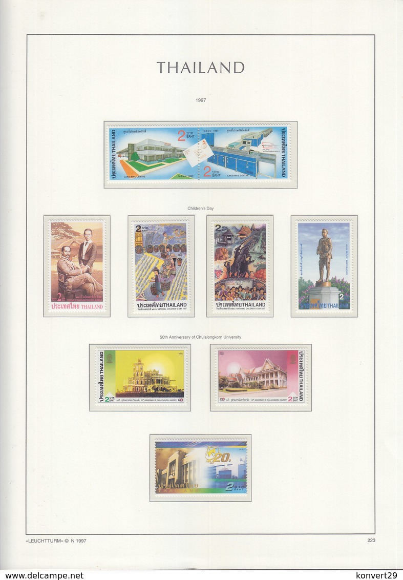 Sheets Leuchtturm For Thailand 1997. Attention!!! Sheets Sold Without Stamps. - Tailandia