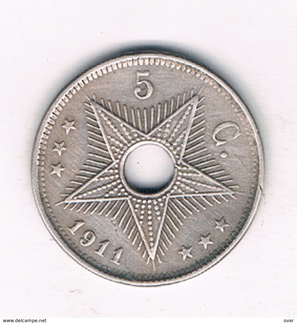 5 CENTIMES 1911 BELGISCH CONGO /9079/ - 1910-1934: Albert I