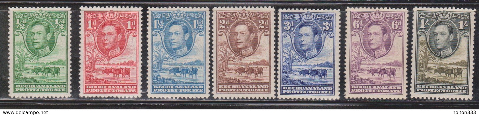 BECHUANALAND PROTECTORATE Scott # 124//31 MH - KGVI & Cattle - 1885-1964 Protectorat Du Bechuanaland