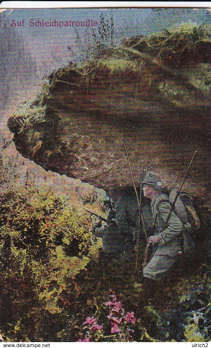 AK Auf Schleichpatrouille - Soldaten Spähtrupp - Feldpost E Rsatz-Abteilung Jäger Ers. Batl. 11 - 1917 (45392) - Guerra 1914-18