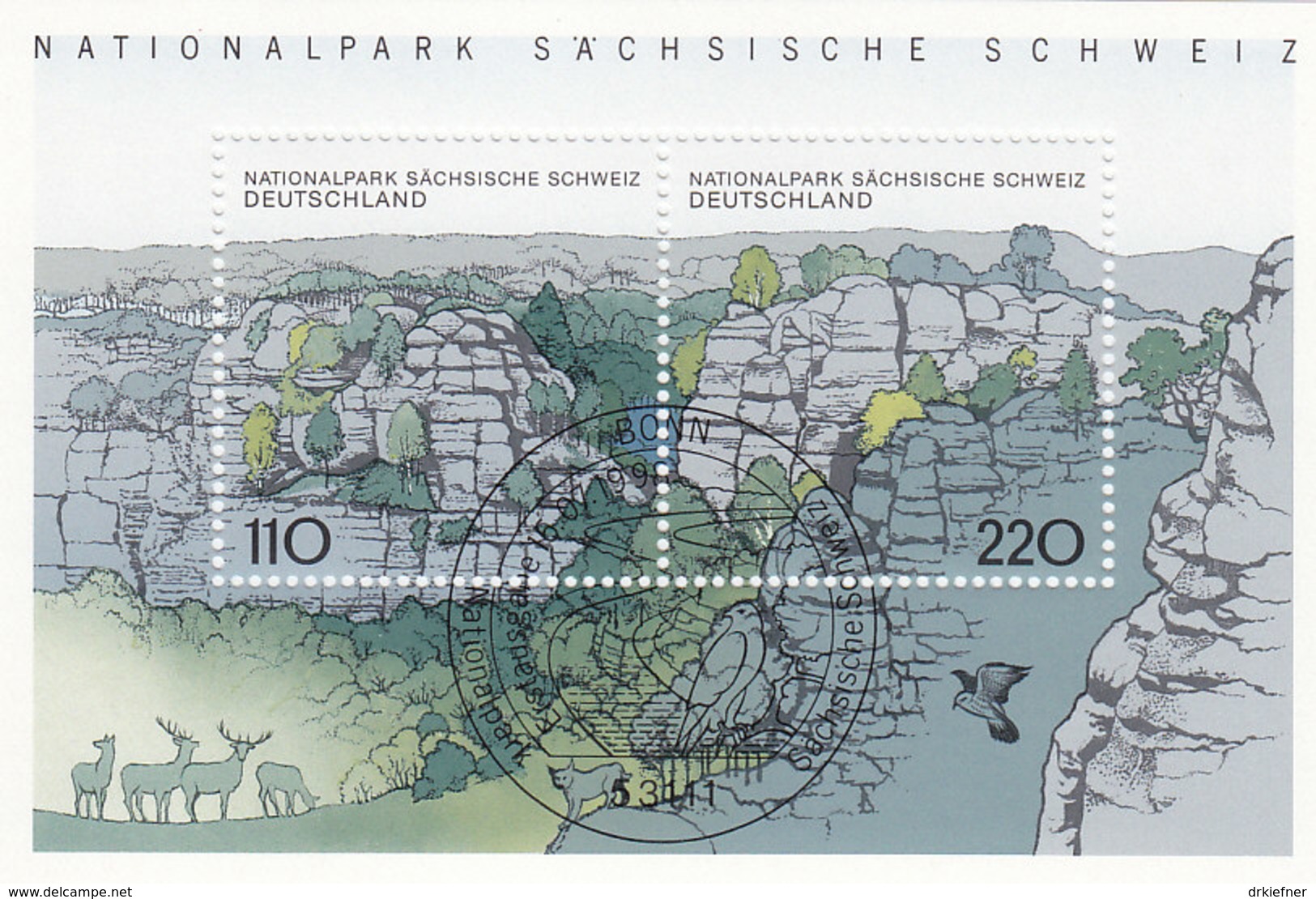 BRD  Block 44, Gestempelt, Sächsische Schweiz 1998 - Altri & Non Classificati