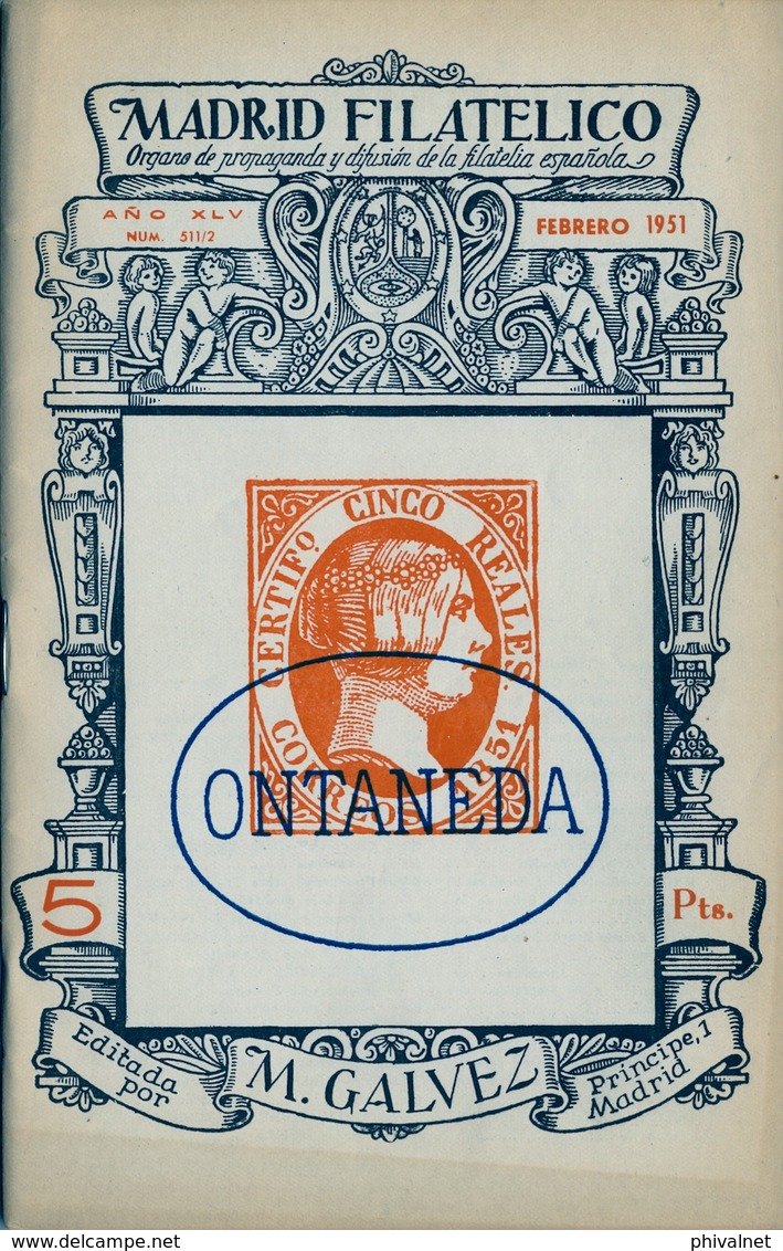 1951 . MADRID FILATÉLICO , AÑO XLV , Nº 511/2 , EDITADA POR M. GALVEZ , ÓRGANO DE PROPAGANDA Y DIFUSIÓN DE LA FILATELIA - Spanisch (ab 1941)