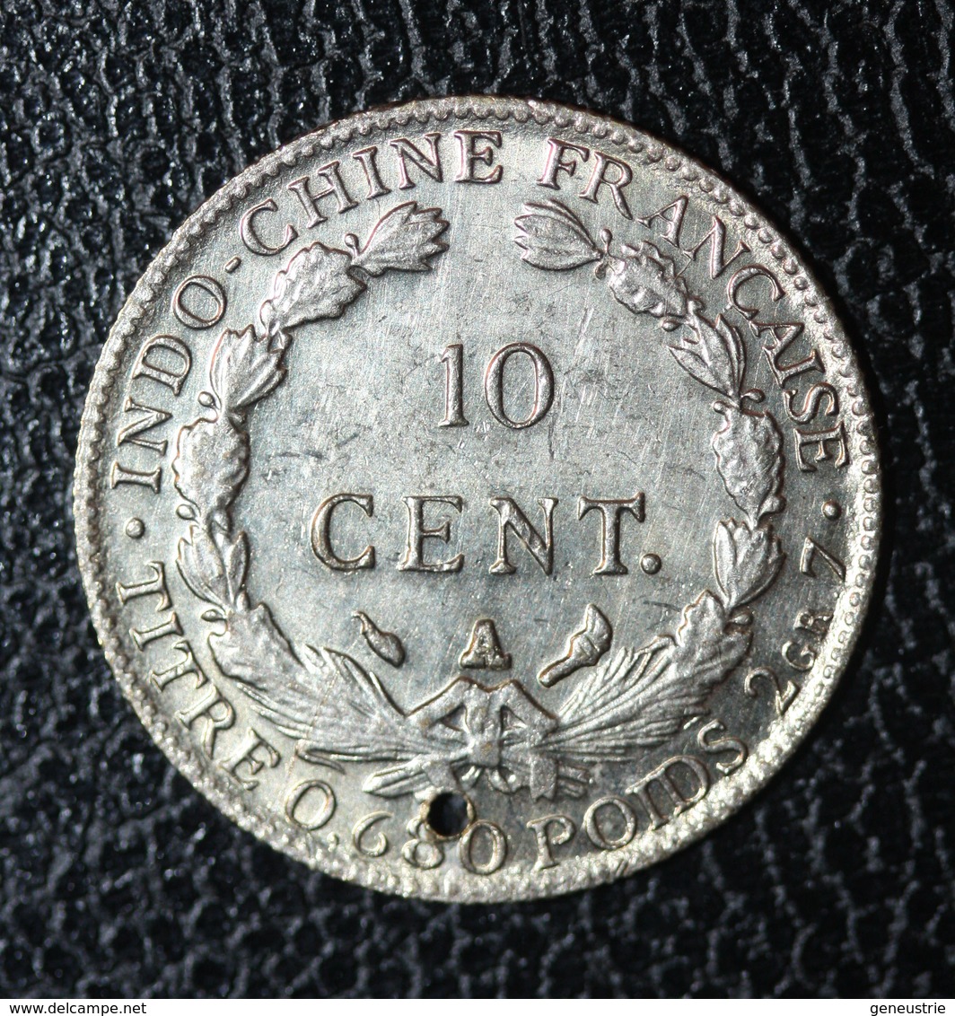 Jeton De Mariage Fait à Partir D'une 10 Cent Indochine Argent 1922 - Denier à épouser - Arras De Boda - Professionals/Firms