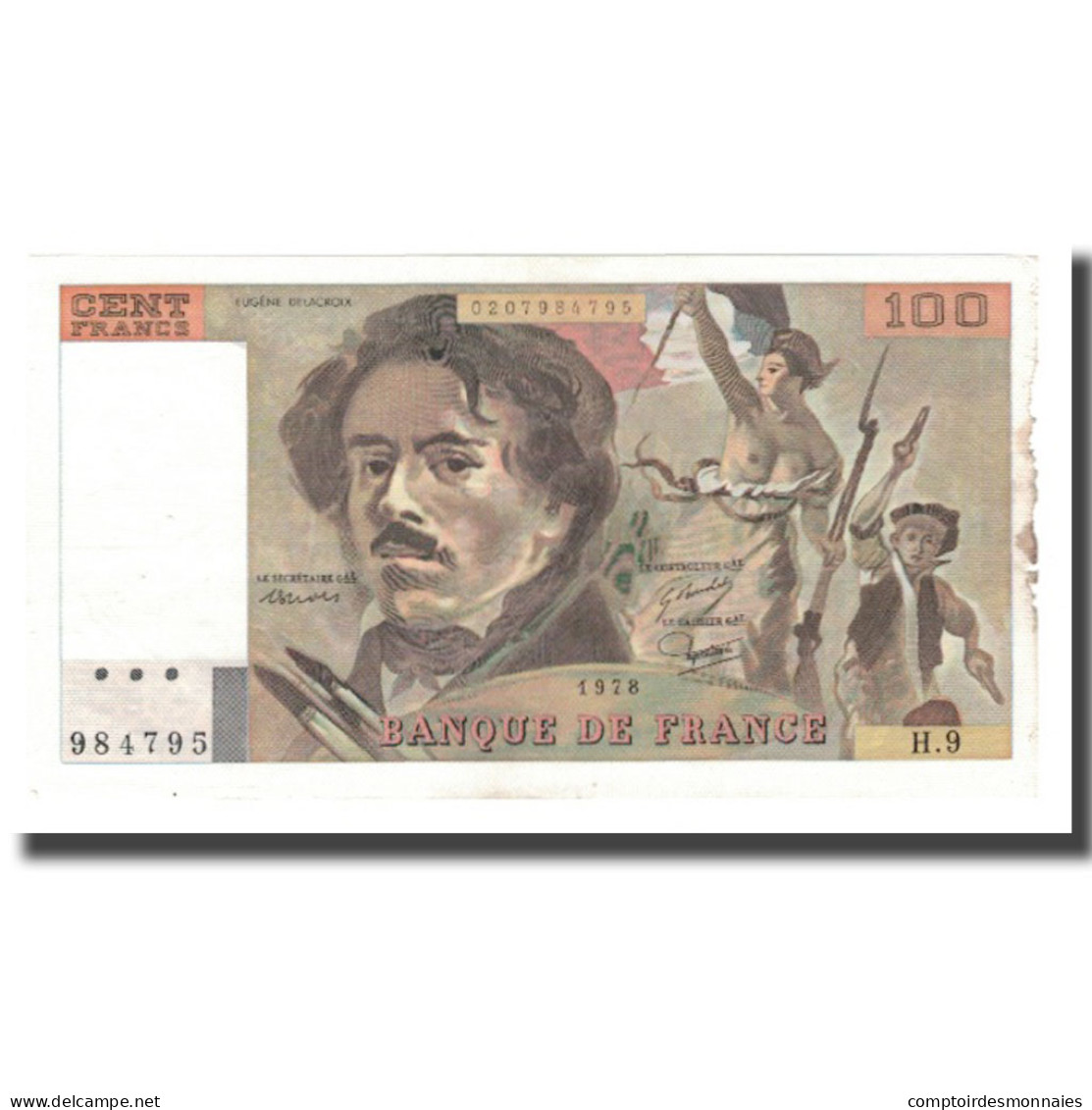 France, 100 Francs, Delacroix, 1978, TTB, Fayette:69.01g, KM:154a - 100 F 1978-1995 ''Delacroix''