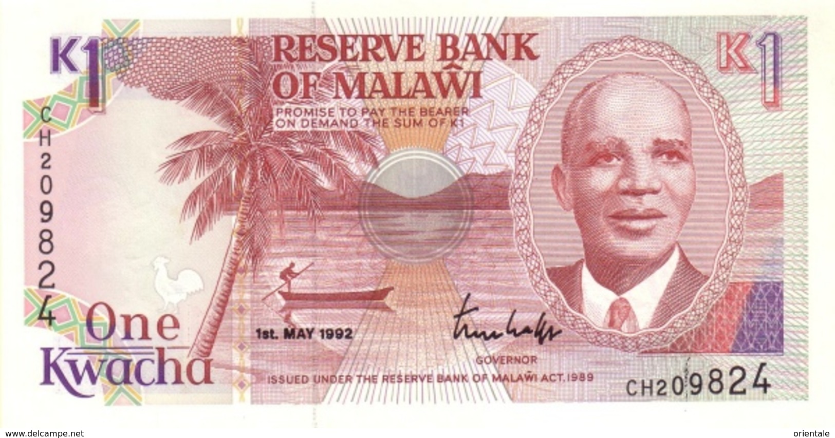 MALAWI P. 23b 1 K 1992 UNC - Malawi