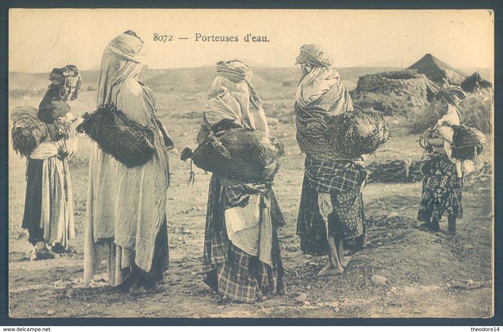 Lot De 7 Cartes Algérie Porteuse D'eau  Laveuse   Joueurs D'echecs - Scenes