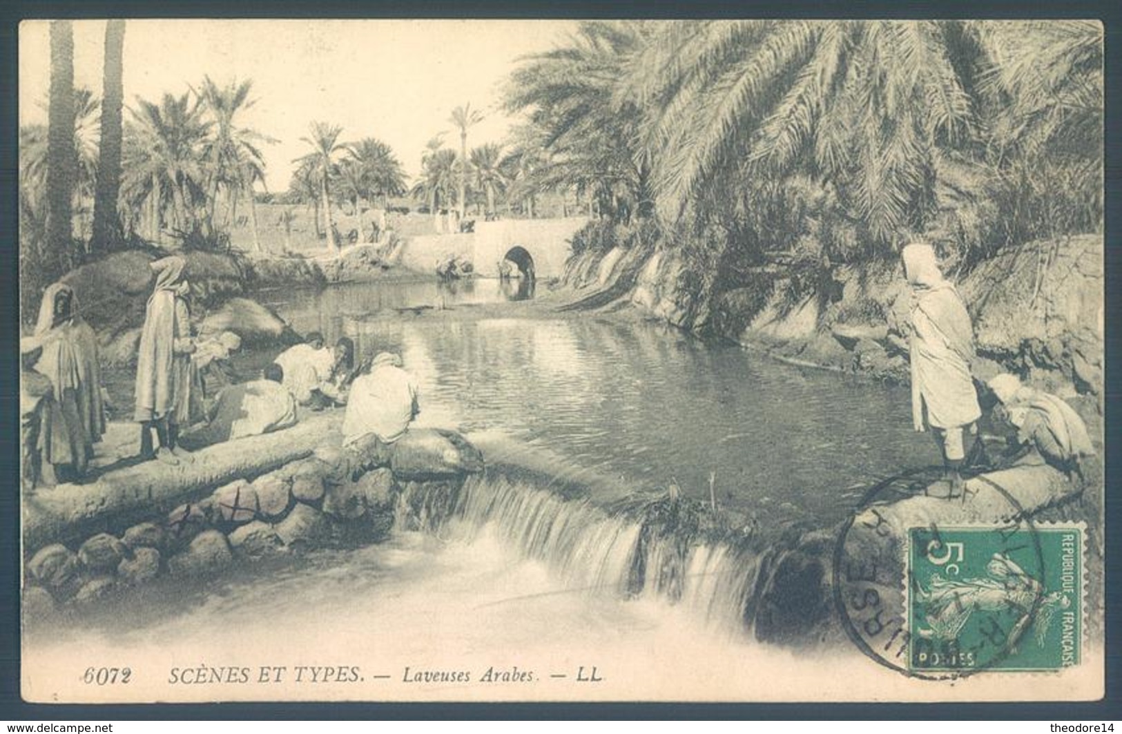 Lot De 7 Cartes Algérie Porteuse D'eau  Laveuse   Joueurs D'echecs - Scenes