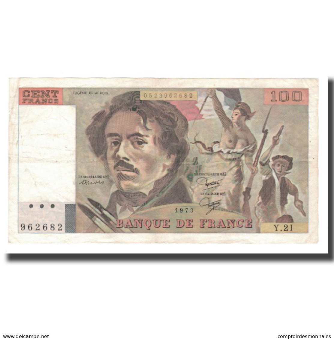 France, 100 Francs, Delacroix, 1979, TTB, Fayette:69.03, KM:154b - 100 F 1978-1995 ''Delacroix''