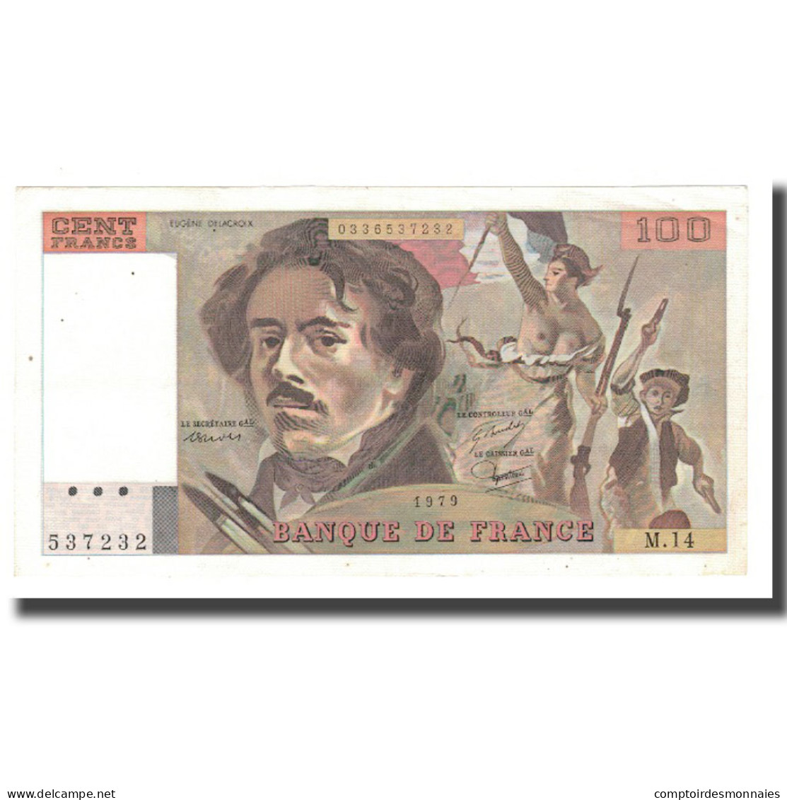 France, 100 Francs, Delacroix, 1979, TTB, Fayette:69.02C, KM:154a - 100 F 1978-1995 ''Delacroix''