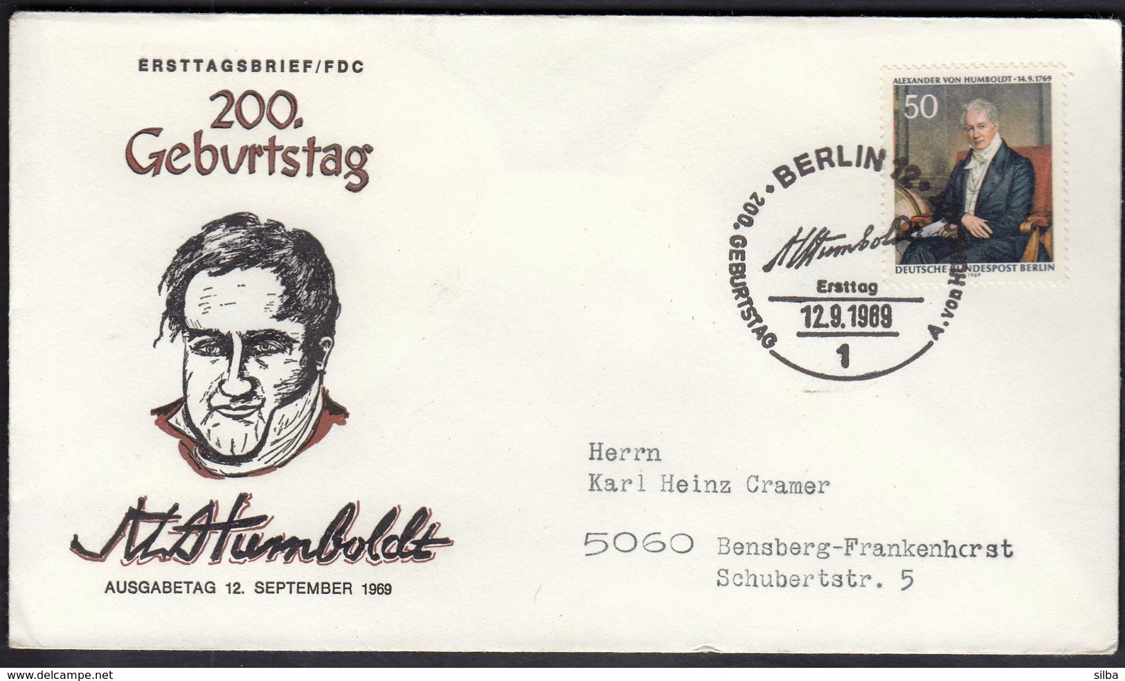 Germany Berlin 1969 / 200th Anniversary Of The Birth Of Alexander Von Humboldt - Altri & Non Classificati