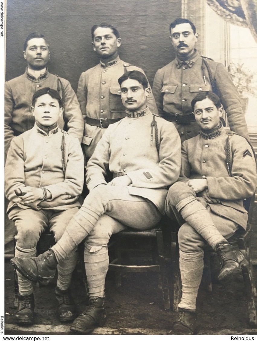 Foto Ak Soldaten Francais In Uniform Regiment 158 Bruyeres-corsieux Souvenir Du Poilu - Weltkrieg 1914-18