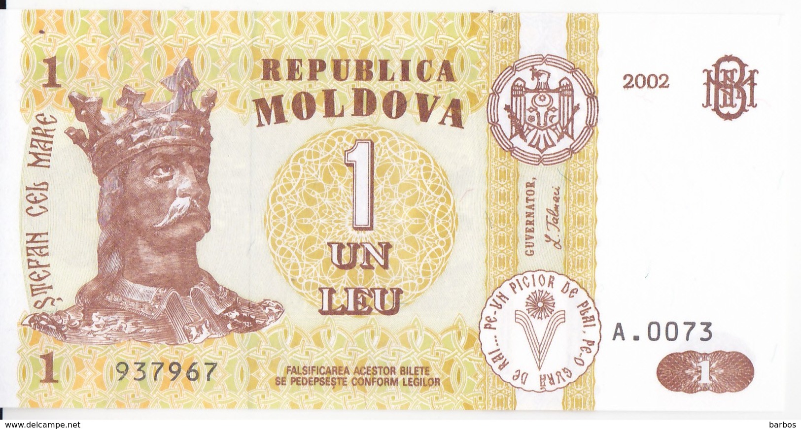 Moldova ,  Moldavie , 1 Leu , 2002 ,  UNC - Moldova