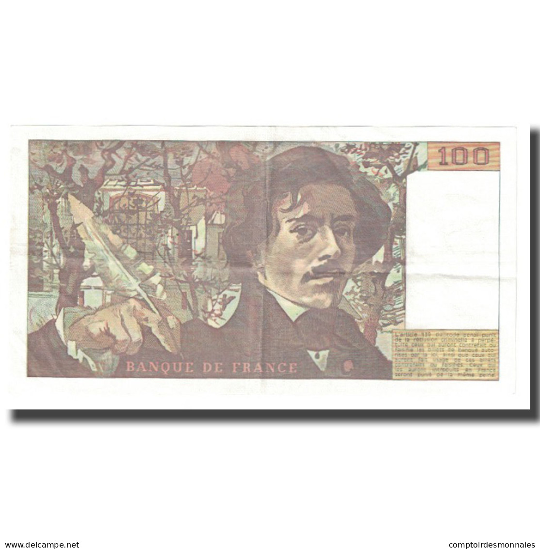 France, 100 Francs, Delacroix, 1978, P. A.Strohl-G.Bouchet-J.J.Tronche, TTB - 100 F 1978-1995 ''Delacroix''