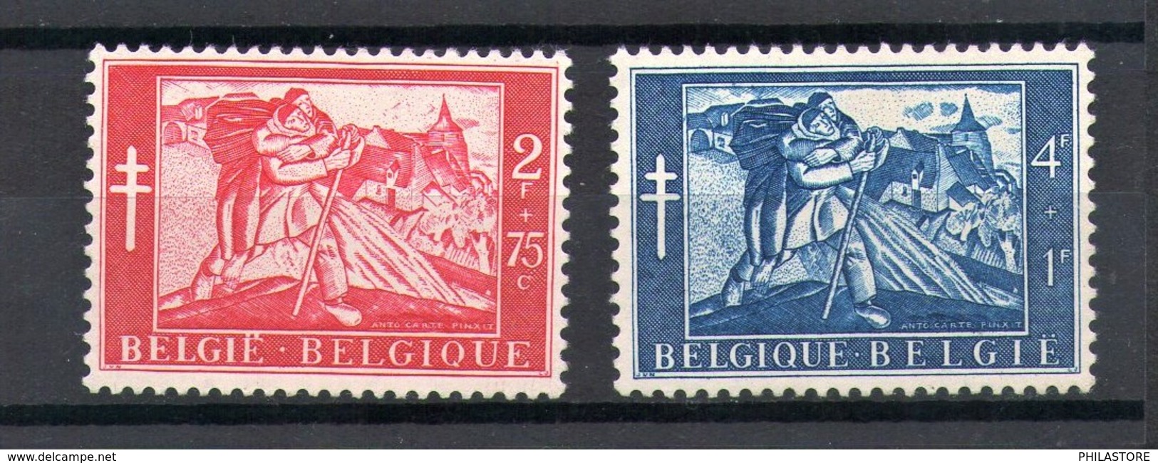 BELGIUM 1954 Sc B571-B572 MH Surtax Was For Anti-tuberculosis Work. - Unused Stamps