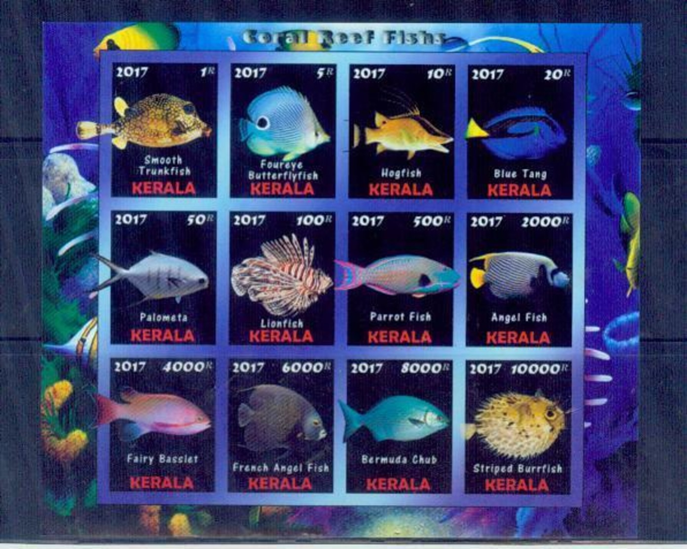 Kerala(india) /2017 Marine Life-coral Reef Fishes S/s/mnh.good Condition - Pesci