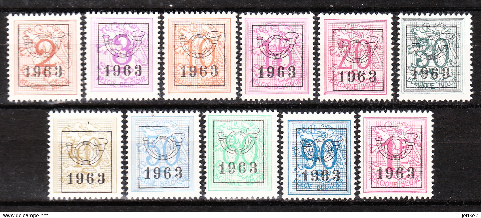 PRE736/46**  Chiffre Sur Lion - Année 1963 - Série Complète - MNH** - LOOK!!!! - Typos 1951-80 (Chiffre Sur Lion)