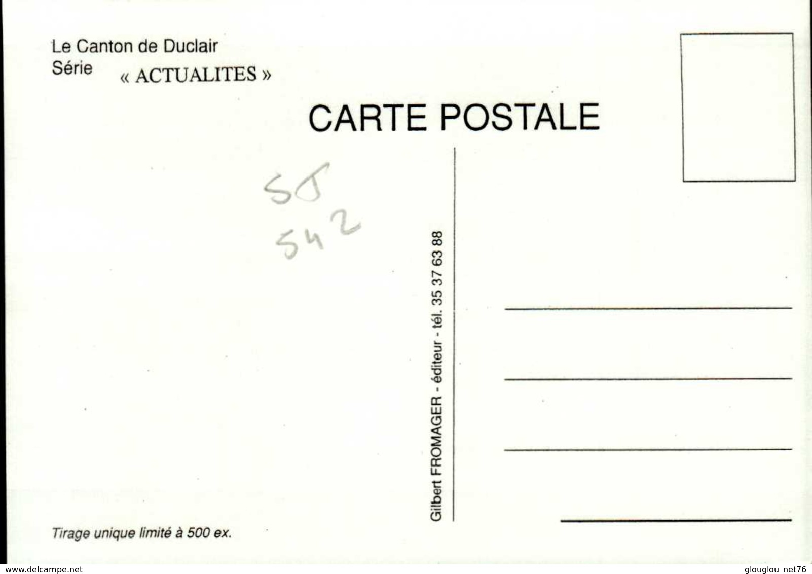 76-CANTON DE DUCLAIR  Serie "actualites" ST-PIERRE DE VARENGEVILLE Lars 1988 Les Batisseurs Inaugurent   CPM.G.FROMAGER - Otros & Sin Clasificación