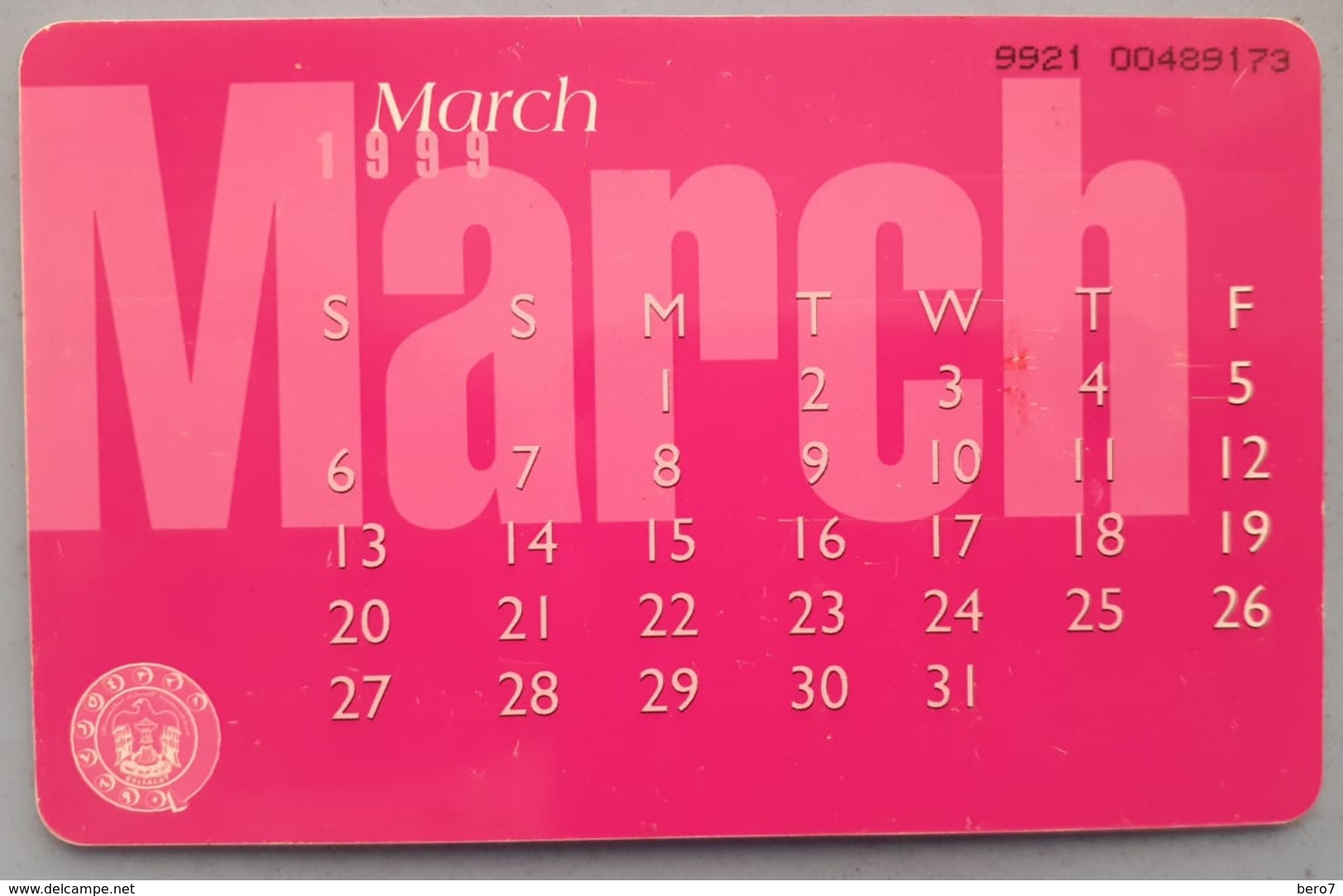 UAE United Arab Emirates 30 Dhs Calendar March1999 - Verenigde Arabische Emiraten