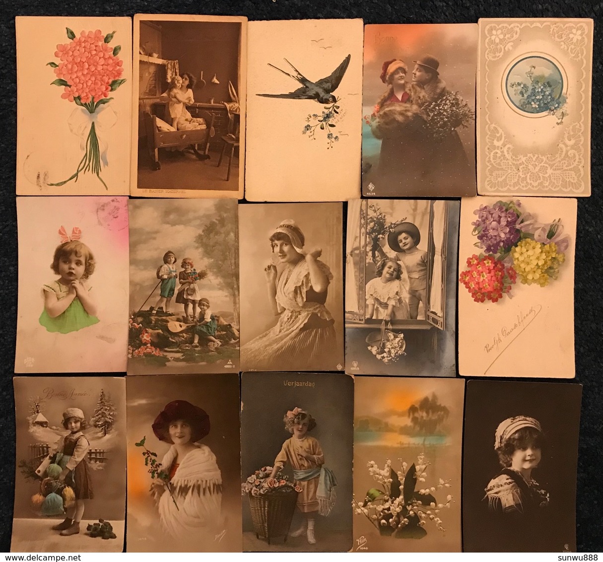 Belgique Fantaisie Femme Enfant Fleurs Taxe Censure ... : 60 Cartes (voir Zie See Scans) - 5 - 99 Postkaarten