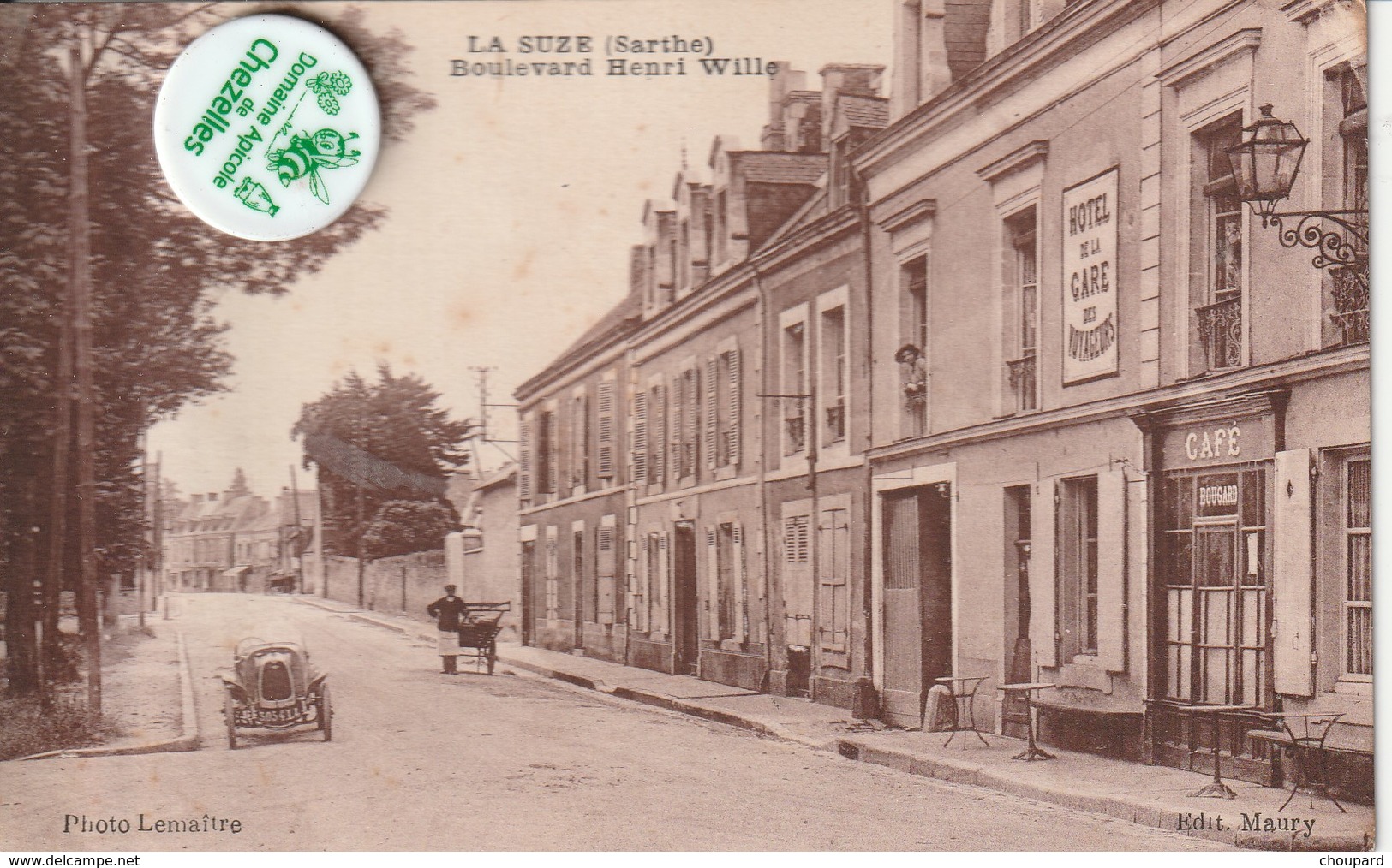 72 - Très Belle Carte Postale Ancienne De LA SUZE  Boulevard De L'Hotel De Ville - La Suze Sur Sarthe