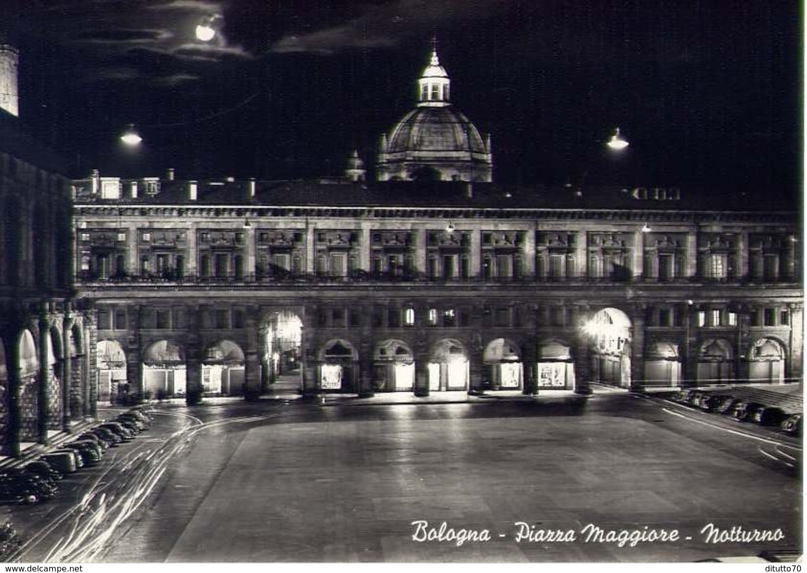 Bologna - Piazza Maggiore Notturno - Formato Grande Viaggiata – E 14 - Bologna