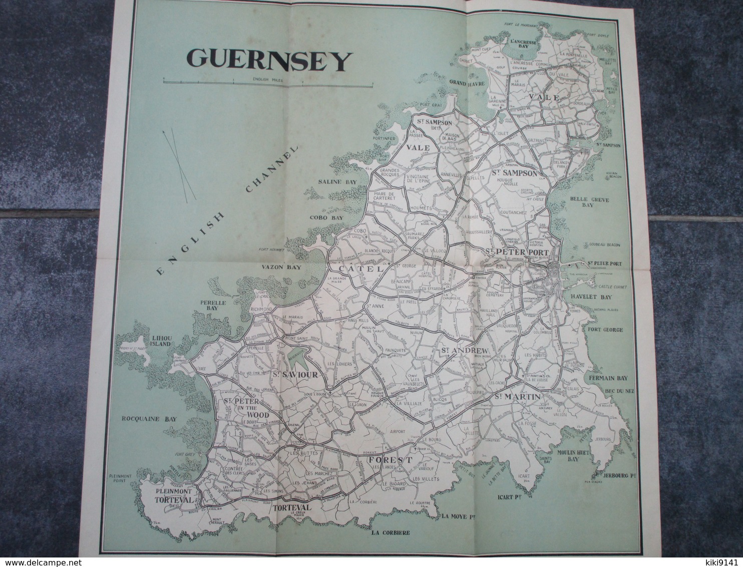 MAP Of GUERNSEY Chanel Islands And Plan Of The Town Of ST. PETER-PORT - Guernsey