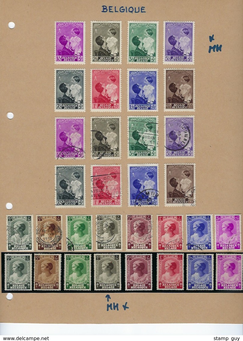 GROOT LOT SEMI - KLASSIEK Vanaf 1936 Op Albumbladen Met Ook ** MNH Aanwezig ; Zie 12 Scans ! LOT 132 - Verzamelingen