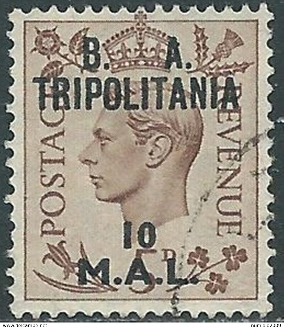 1950 OCCUPAZIONE INGLESE USATO TRIPOLITANIA BA 10 MAL - RB31-4 - Tripolitania