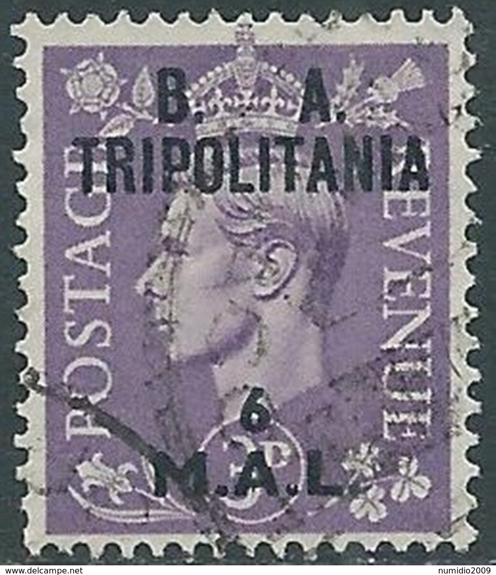 1950 OCCUPAZIONE INGLESE USATO TRIPOLITANIA BA 6 MAL - RB31-4 - Tripolitania