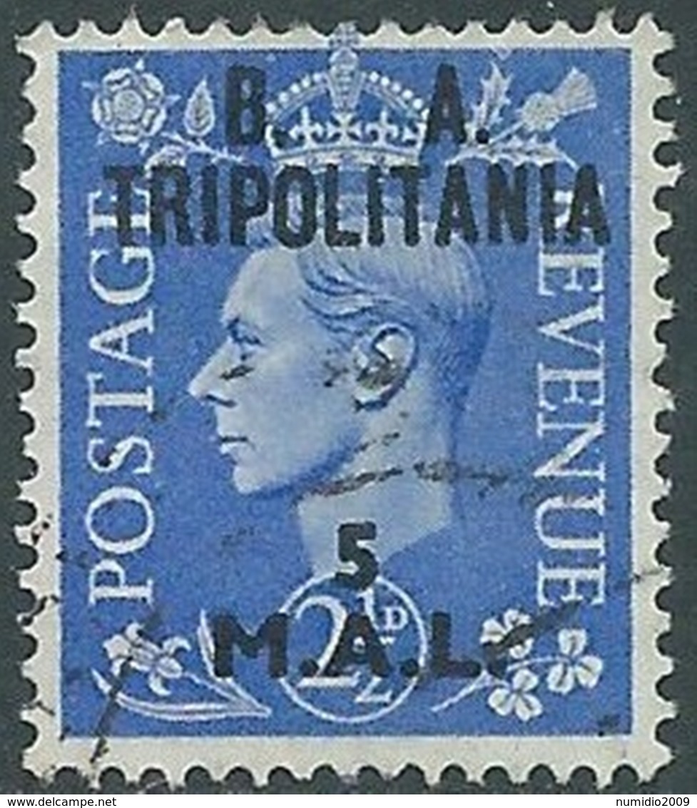 1950 OCCUPAZIONE INGLESE USATO TRIPOLITANIA BA 5 MAL - RB31-4 - Tripolitaine