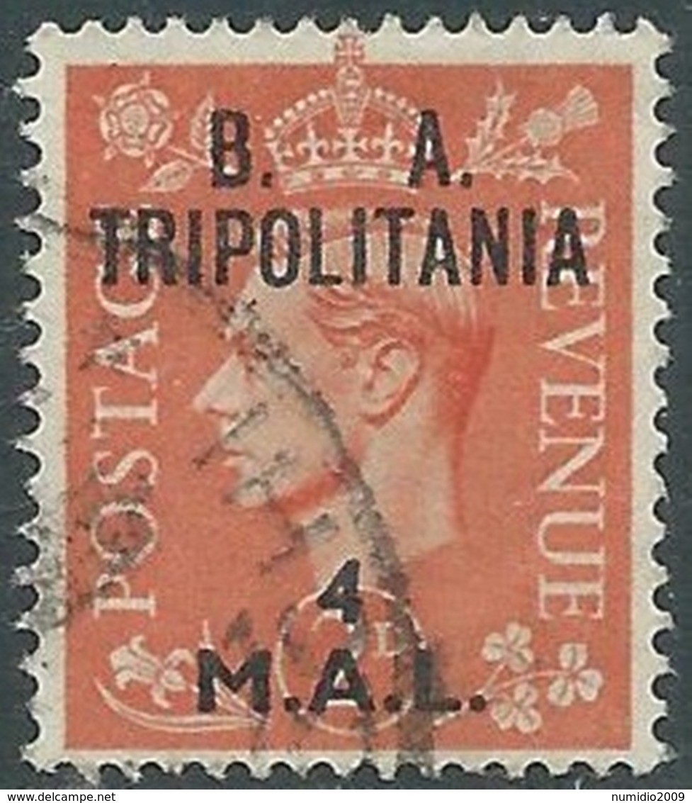 1950 OCCUPAZIONE INGLESE USATO TRIPOLITANIA BA 4 MAL - RB31-4 - Tripolitania