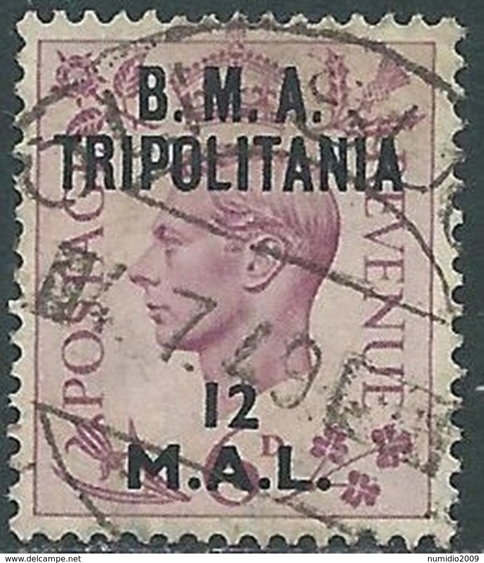1948 OCCUPAZIONE INGLESE USATO TRIPOLITANIA BMA 12 MAL - RB31-4 - Tripolitania