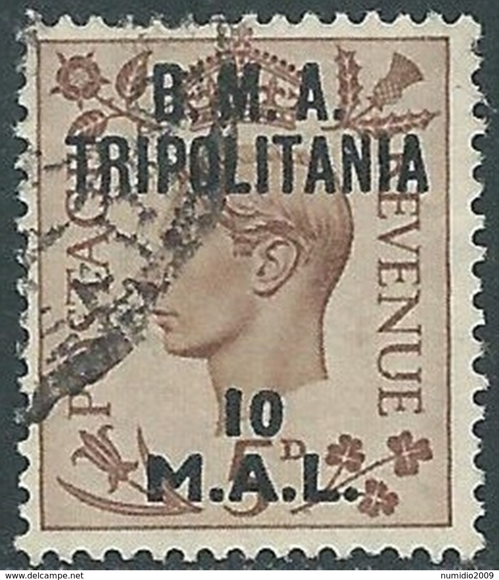 1948 OCCUPAZIONE INGLESE USATO TRIPOLITANIA BMA 10 MAL - RB31-4 - Tripolitania