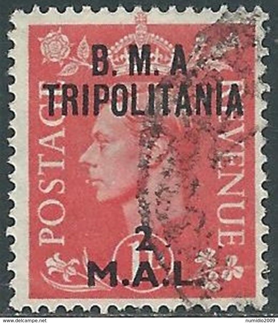 1948 OCCUPAZIONE INGLESE USATO TRIPOLITANIA BMA 2 MAL - RB31-2 - Tripolitaine