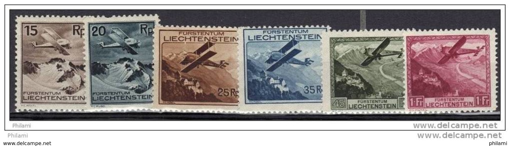 LIECHTENSTEIN YT N° PA1/6 * MH . - Posta Aerea