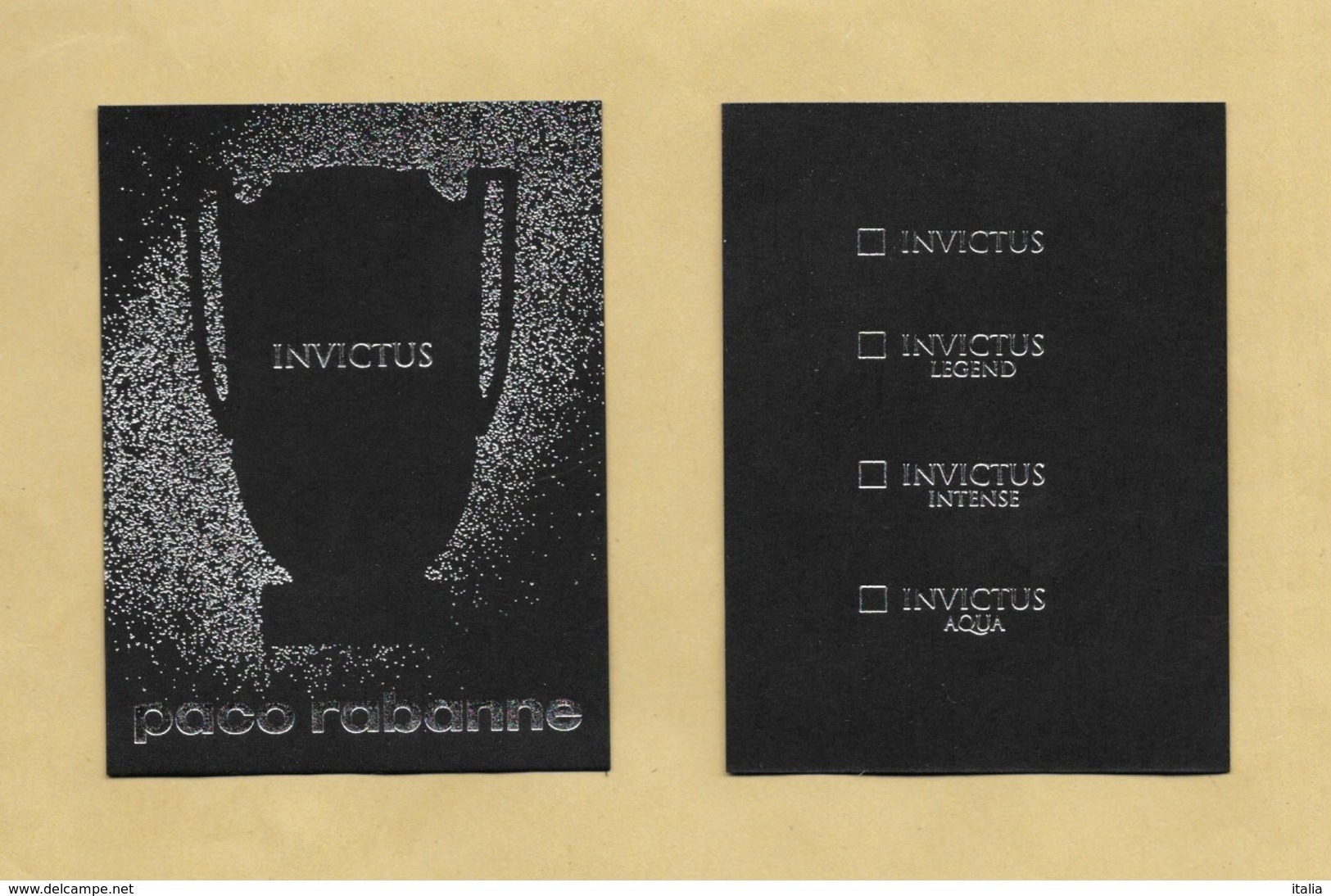 Carte Parfumée Perfume Card INVICTUS * PACO RABANNE * R/V * UK - Modernes (à Partir De 1961)